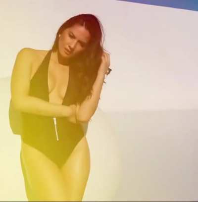 in black one piece