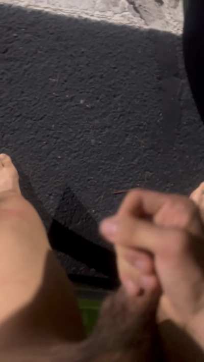 After work I went to my car to masturbate but this time I got out of my car to masturbate standing up out of the car and let all my cum cum on the ground parking lot!
