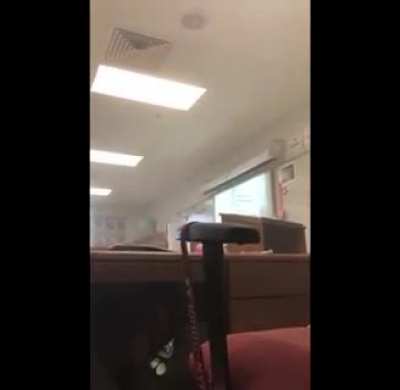 Footage taken Immediately after Nikolas Cruz shot into room 1213 where you can hear one of the 17 victims Carmen Schentrup scream in agony before passing away. At the 0:09 you can hear Chris Hixon scream before fatally getting shot a second time by Cruz.