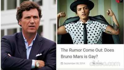 Tucker Carlson reads "Does Bruno Mars is Gay?"