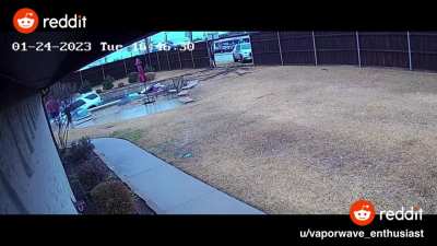 Toyota 4-Runner crashes into a fence and ends up in a pool