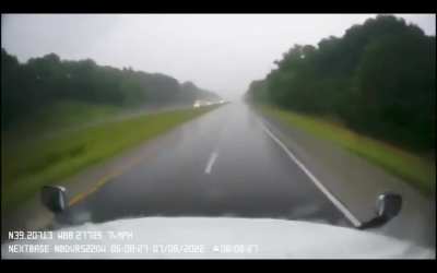 Truck flips over