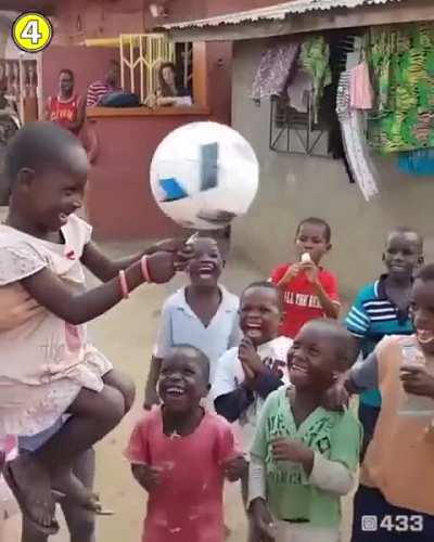 She delights all the children with a little trick