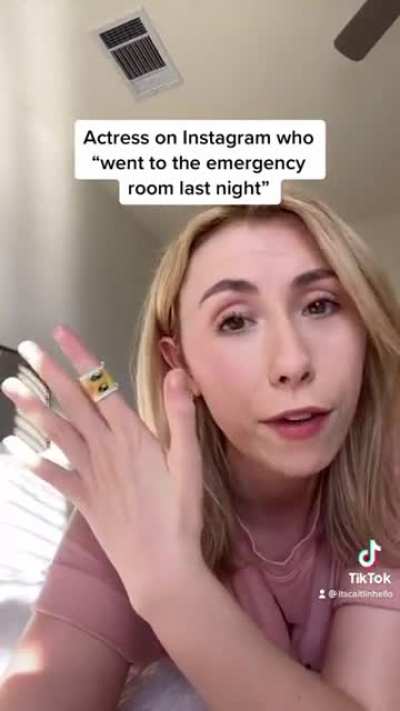 Actress on Instagram who "went to the emergency room last night"
