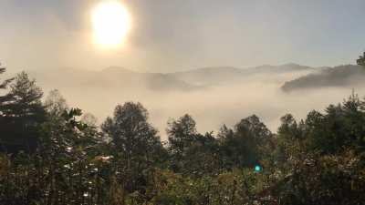 I captured the sunrise a few years ago while staying in a cabin in the north Georgia mountains. Iphone X