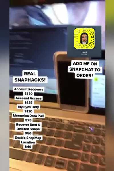 Real Snapchat, Instagram, Facebook &amp;amp; More Hacks Available! Add @naequality on Snapchat to order! Telegram Group Link In Comments Below 👇