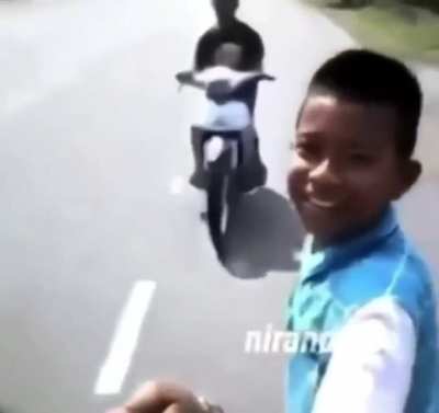 Moving towards a bike.