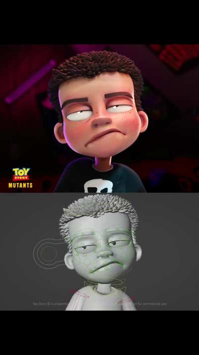 Sid, Toy Story 1. Face rig expression test