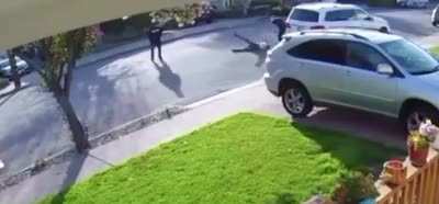 Tried to rob - got taught a lesson.