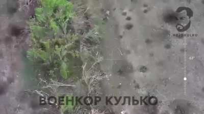 POV and drone footage of a Russian assault on Ukrainian position 