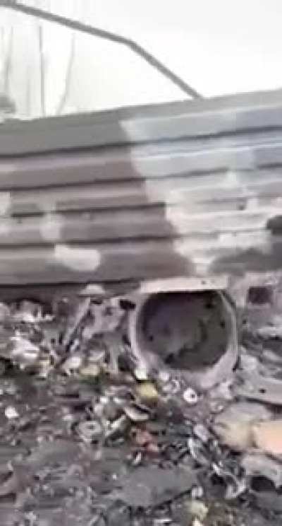Russian convoy with armored bridgelayer totally wiped out.
