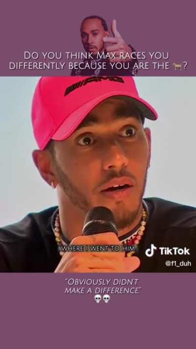 Lewis on whether Max races him differently.