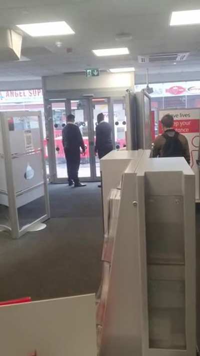 Man "on medication" loses his shit at Bank staff