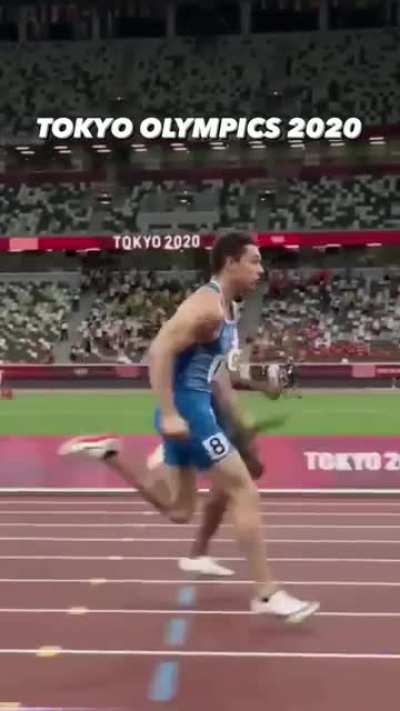 Filipo Tortu's insane sprint to come back against Britain in the men's 4x100m final.
