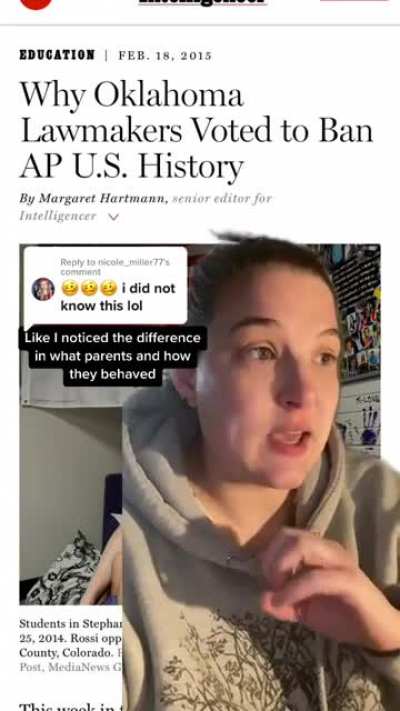 Teacher talks about how conservatives / GOP keep trying to get AP U.S. history banned in Oklahoma because it&rsquo;s against their death cult jingoism white washed history