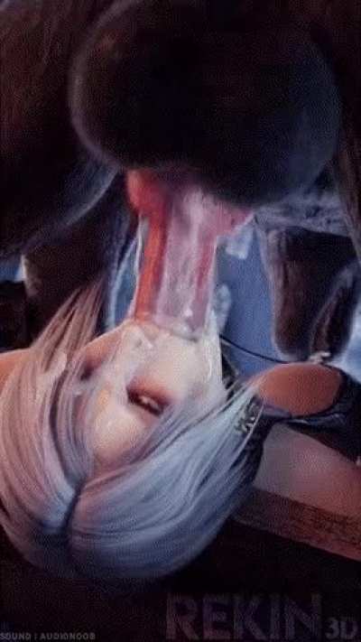 She absolutely loves that werewolf cock and balls (rekin3d)