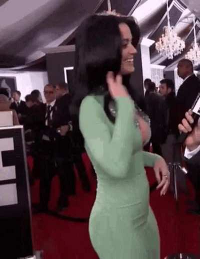 In the tight dress