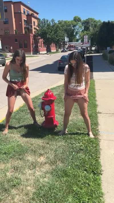 Bathrooms right behind us, but we pissed on the fire hydrant for y’all