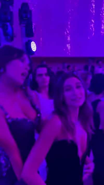 With Hailey Baldwin and Cara Delevingne