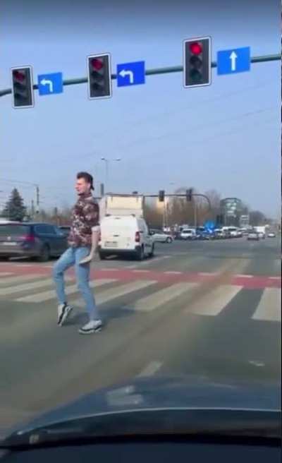 A quick break at a red light