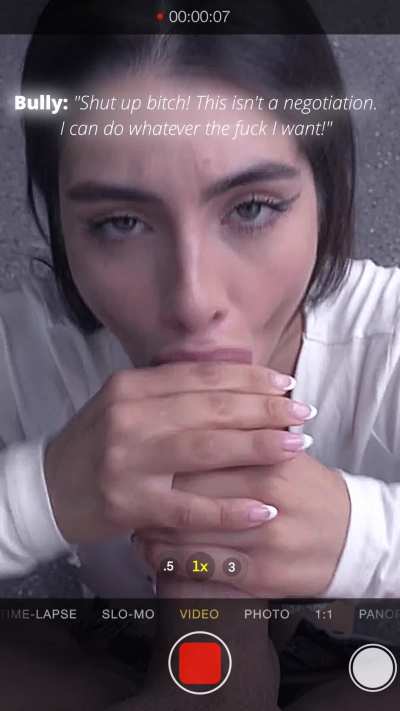 My bully made sure to whip his camera out once he got my mother on her knees to blow him! And he leaked the video to the whole school after cuming down her throat 