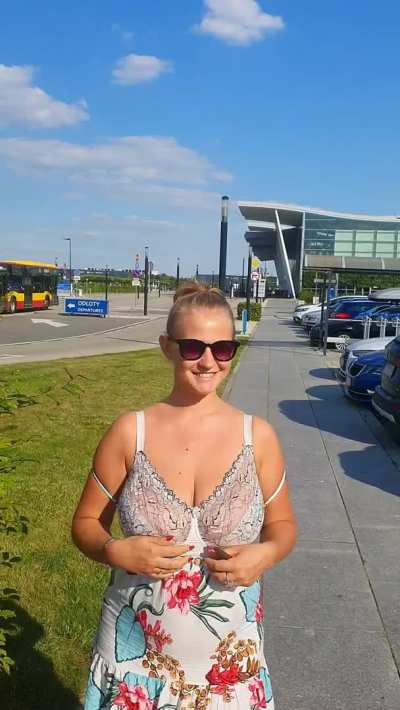 Buses are running, people are walking, planes are taking off and landing right now near me, and I'm just shy of showing my boobs.
