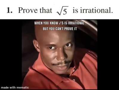 When you know &radic;5 is irrational,but you can't prove it