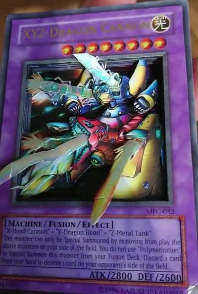 3D Yu-Gi-Oh Card: XYZ-Dragon Cannon. Nooo, you can't have art leave the border! Haha, lasers go pew pew