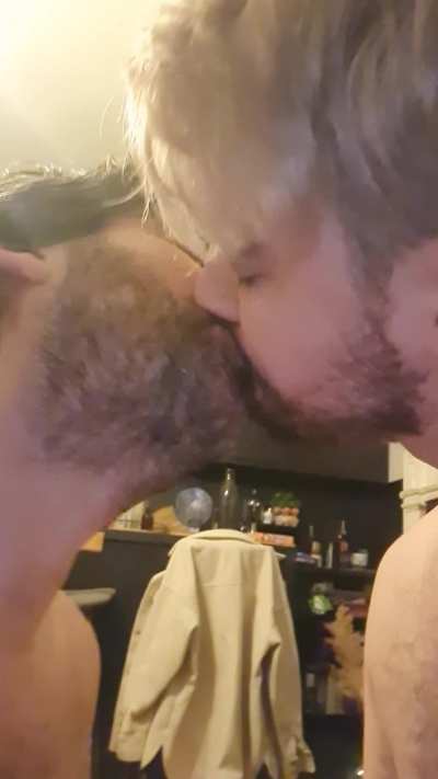 Suck our dicks while we kiss? - Raf (22) and Kal (41) - Check out our profile for links to our full home made gay porn videos, we love showing off our dicks for you