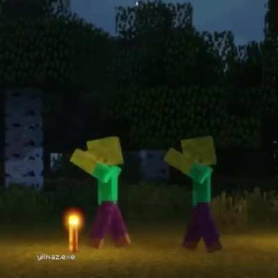 Quando vc tá correndo de zumbis ( ou creepers ) no minecraft e vc tenta entrar na porta de ferro ( abaixem o volume pfv)