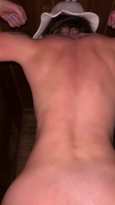 fully naked in the sauna