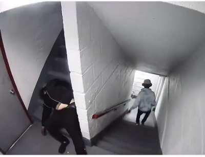 Don't block the stairs in his building