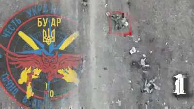 The 110th Brigade multitask, counting dead russians, while stalking and dropping a bomb on lone russian