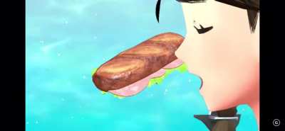 This is the canon way to eat a sandwich in the Pok&eacute;mon universe. Bravo gamefreak. (From the new gameplay trailer)