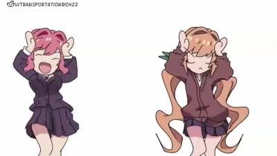 Hakari and Karane doing caramelldansen