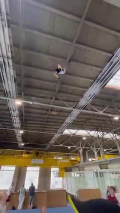 This cool jump on a trampoline