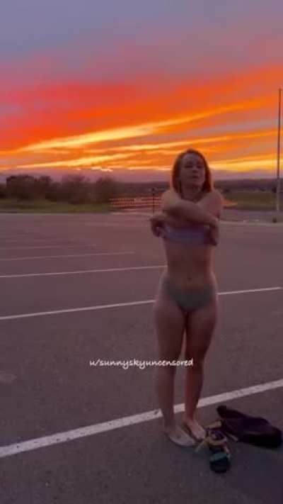 Just had to pull over and strip in front of this amazing sunset