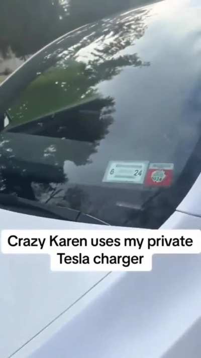 Woman parks in someone&rsquo;s driveway to use charger on private property, demands that owner stop filming her when caught &amp;amp; refuses to put charger back afterwards 