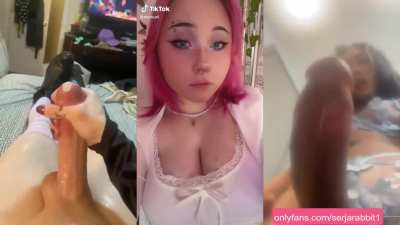TikTok E-Girl loves it when big cocks explode next to her face!