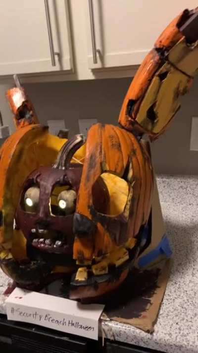 Here&rsquo;s my Pumpkin for Steel Wool&rsquo;s contest! I designed it to be more like a Jack-O-Springtrap- I also made some animatronic eyes just to spice it up
