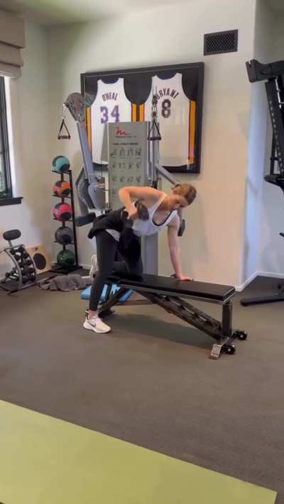 The arm-and-back workout everyone asked for is finally here! from her IG on November 22, 2025.
