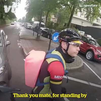 Biker vs car trying to use the bike lane