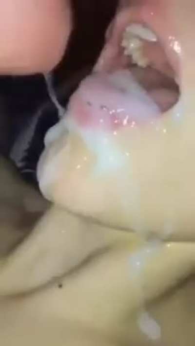 so much cum in her mouth
