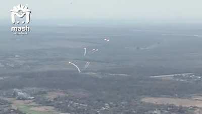 Russian airstrikes in the Maryinka area