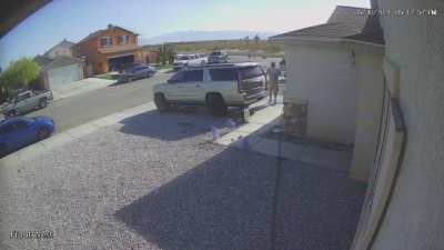 Kid in my neighborhood blindly makes a turn without slowing down