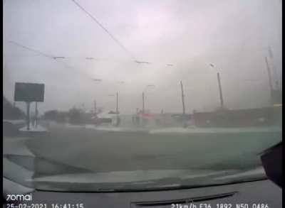 Driving through grad MLRS barrage