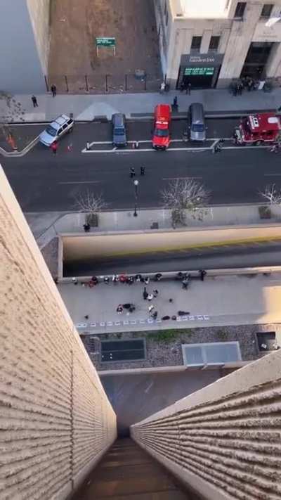 A man who calls himself "Pro-life Spider-man" is currently climbing a tower in Phoenix, trying to "convince" a young disabled woman to not go through with a scheduled abortion.