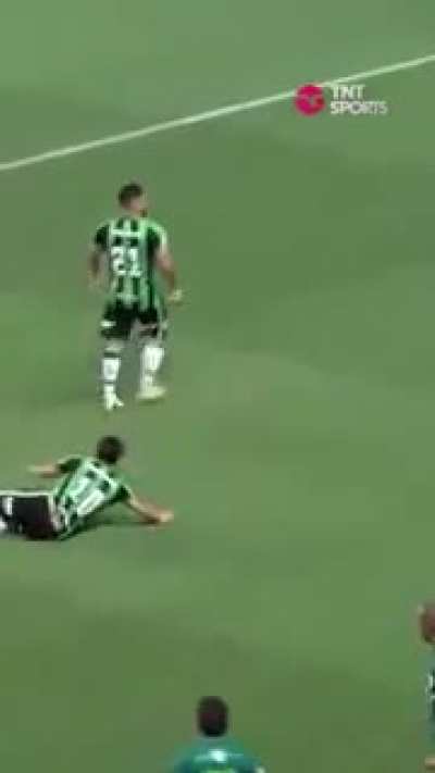 A brazilian player scores but