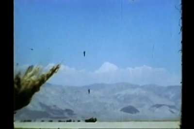 GBU-10 Paveway II double tap for an armored vehicle target during testing in the 1970s