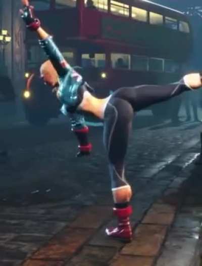 She kicks high